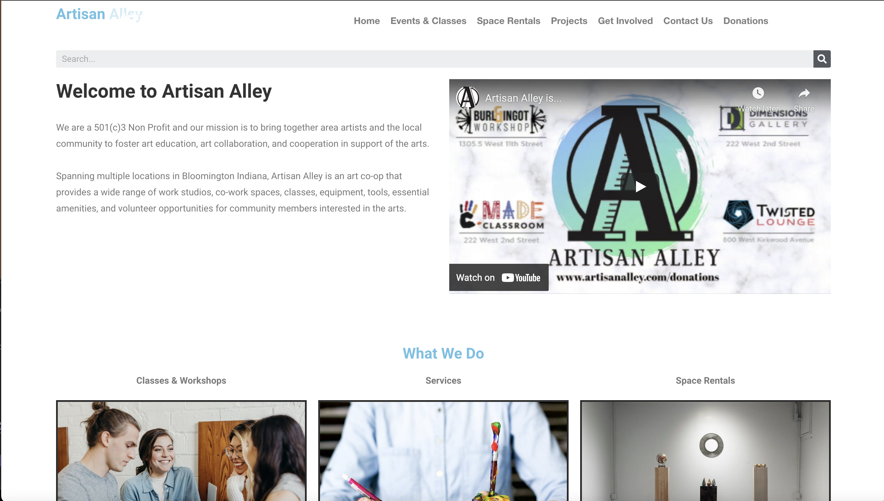 Artisan Alley Mockup Site